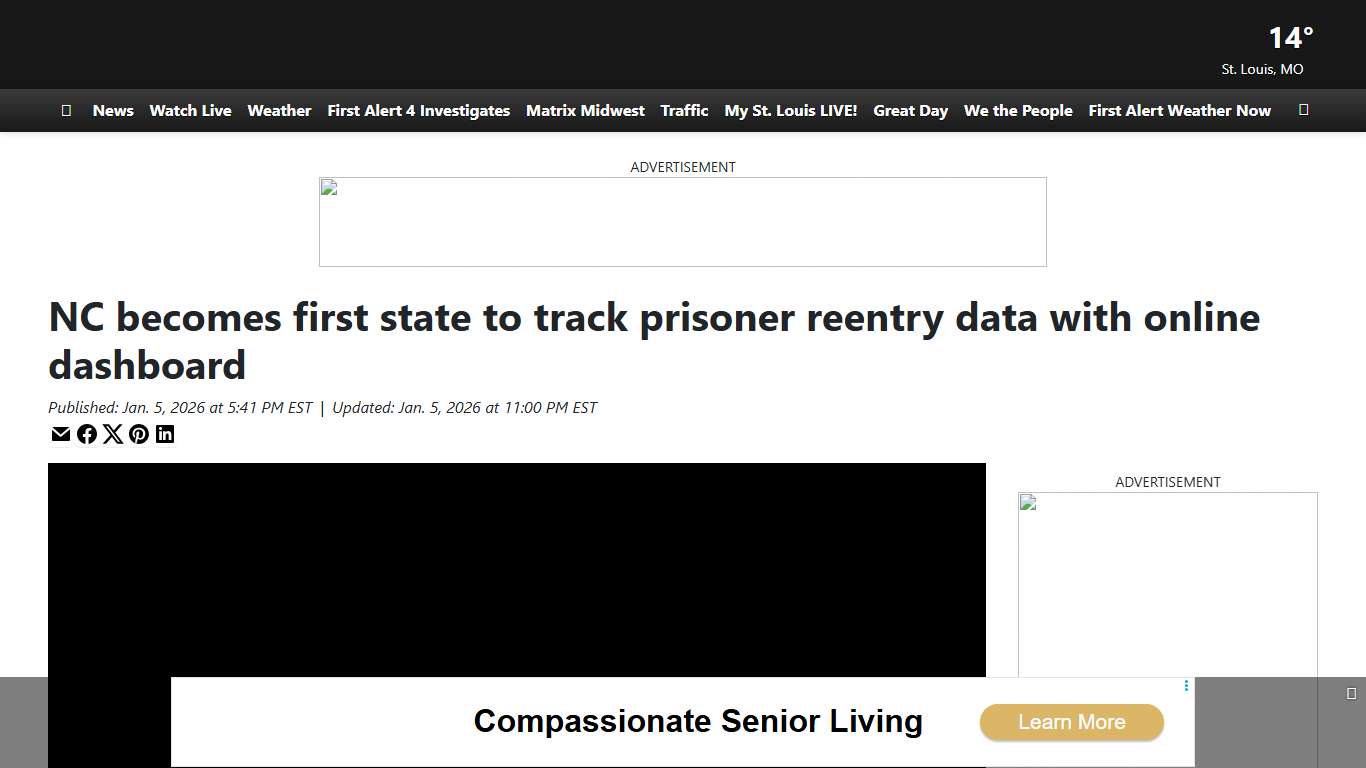 NC becomes first state to track prisoner reentry data with online dashboard